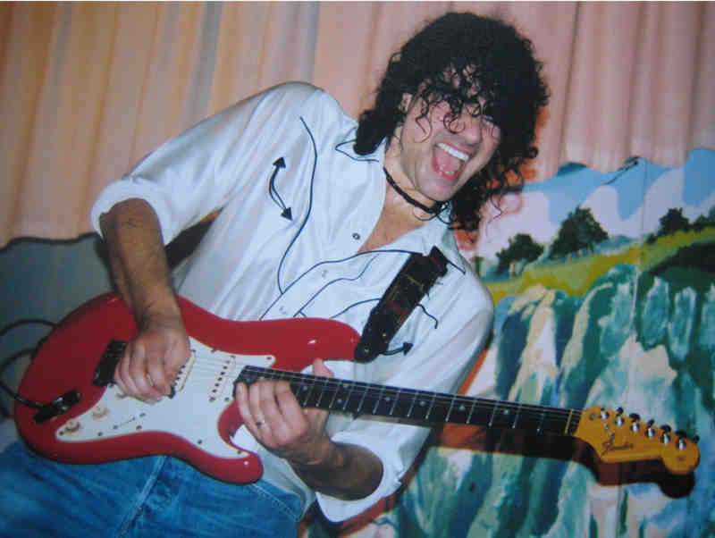 Stuart Bligh plays guitar at Beer Blues Festival, Devon